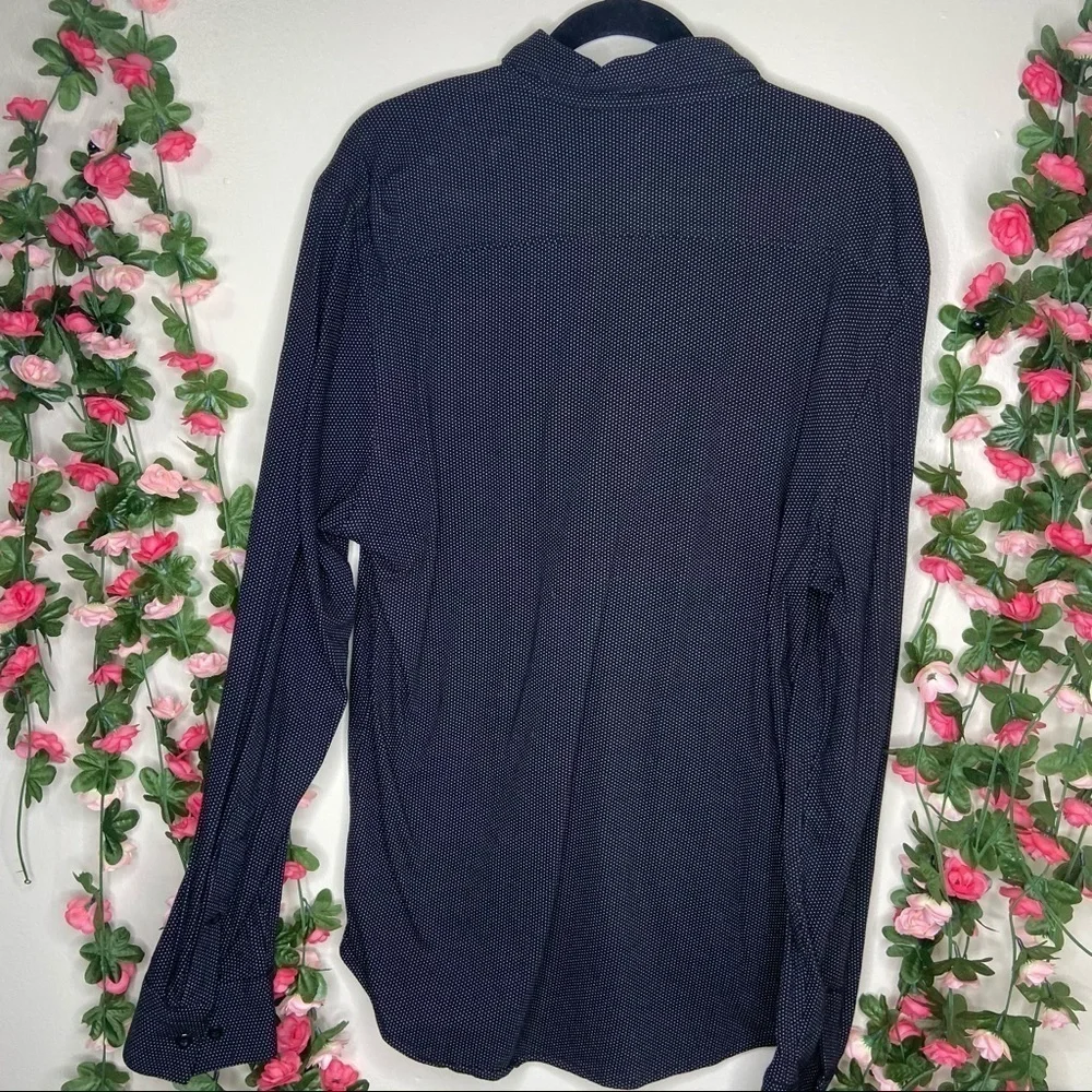 A-Frame StitchFix Black Polka Dot Slim Button Med